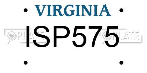 ISP575 Virginia License Plate