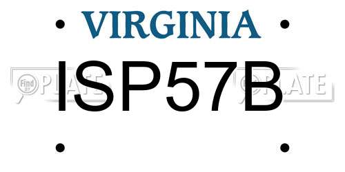 ISP57B Virginia License Plate