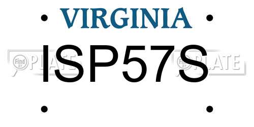 ISP57S Virginia License Plate