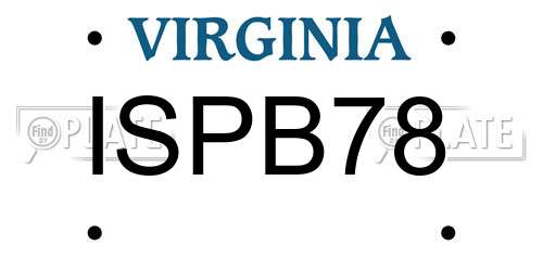 ISPB78 Virginia License Plate