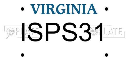 ISPS31 Virginia License Plate