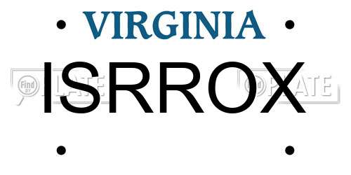 ISRROX Virginia License Plate