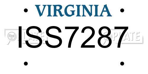 ISS7287 Virginia License Plate