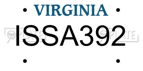 ISSA392 Virginia License Plate