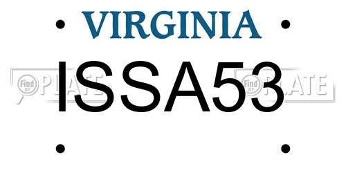 ISSA53 Virginia License Plate
