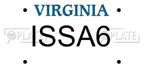 ISSA6 Virginia License Plate