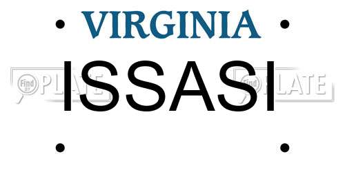 ISSASI Virginia License Plate