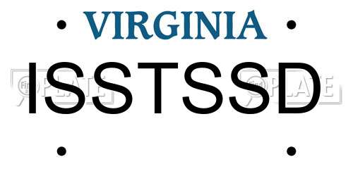 ISSTSSD Virginia License Plate