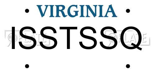 ISSTSSQ Virginia License Plate