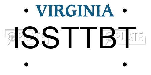 ISSTTBT Virginia License Plate