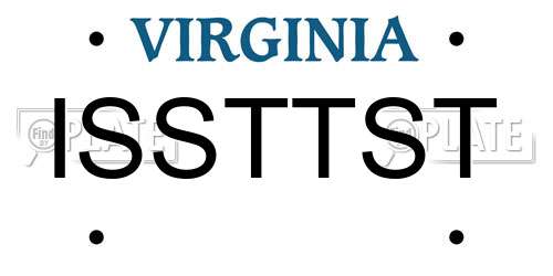 ISSTTST Virginia License Plate