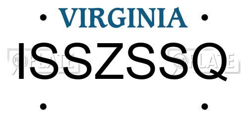 ISSZSSQ Virginia License Plate