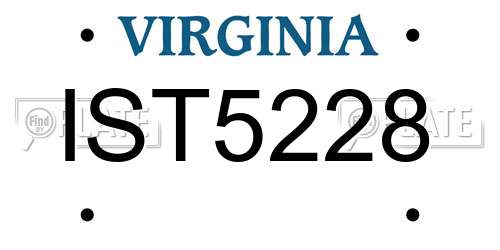 IST5228 Virginia License Plate