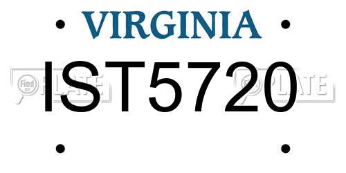 IST5720 Virginia License Plate