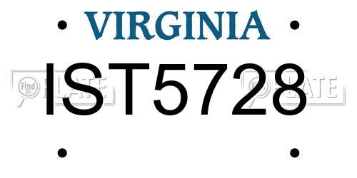 IST5728 Virginia License Plate