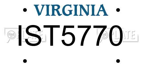 IST5770 Virginia License Plate