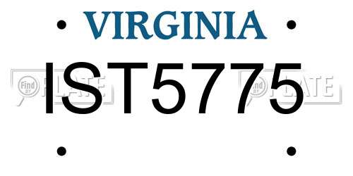 IST5775 Virginia License Plate