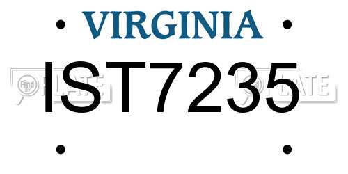 IST7235 Virginia License Plate