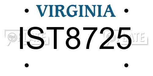 IST8725 Virginia License Plate