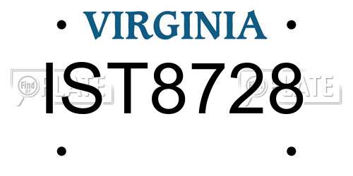 IST8728 Virginia License Plate