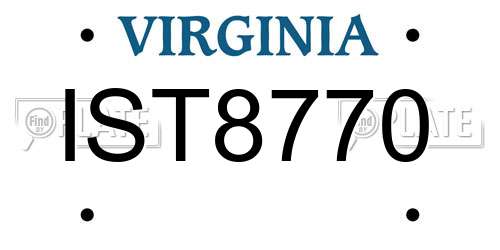IST8770 Virginia License Plate