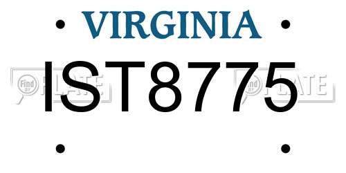 IST8775 Virginia License Plate