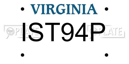 IST94P Virginia License Plate