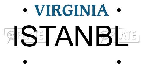 ISTANBL Virginia License Plate