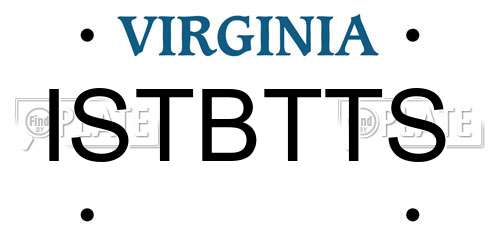 ISTBTTS Virginia License Plate