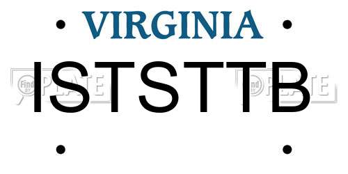 ISTSTTB Virginia License Plate