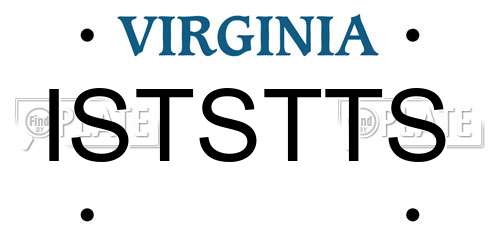 ISTSTTS Virginia License Plate