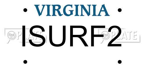 ISURF2 Virginia License Plate