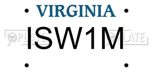 ISW1M Virginia License Plate