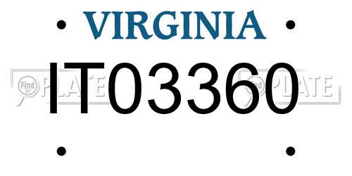 IT03360 Virginia License Plate