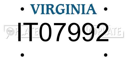 IT07992 Virginia License Plate