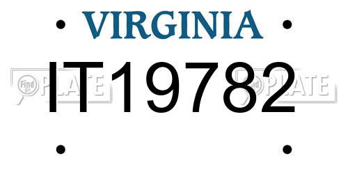 IT19782 Virginia License Plate