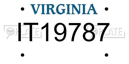 IT19787 Virginia License Plate