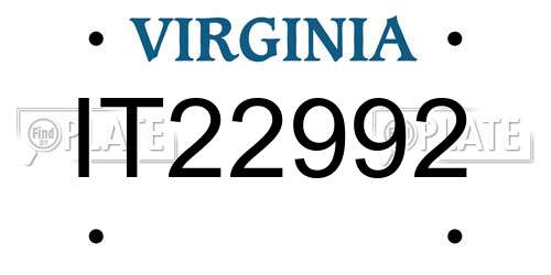 IT22992 Virginia License Plate