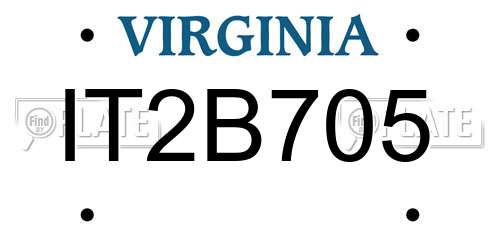 IT2B705 Virginia License Plate