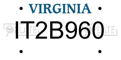 IT2B960 Virginia License Plate