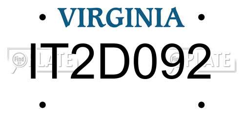 IT2D092 Virginia License Plate