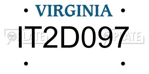 IT2D097 Virginia License Plate