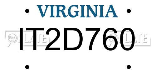 IT2D760 Virginia License Plate