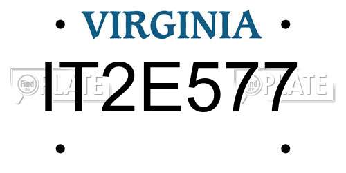 IT2E577 Virginia License Plate