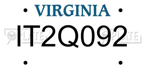 IT2Q092 Virginia License Plate