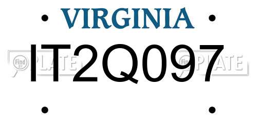 IT2Q097 Virginia License Plate