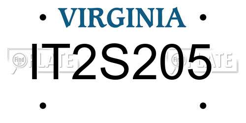IT2S205 Virginia License Plate