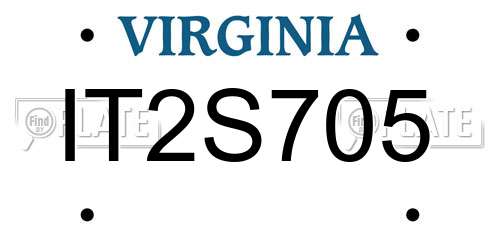 IT2S705 Virginia License Plate