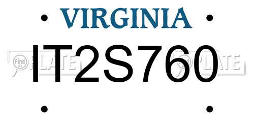 IT2S760 Virginia License Plate