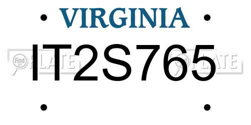 IT2S765 Virginia License Plate
